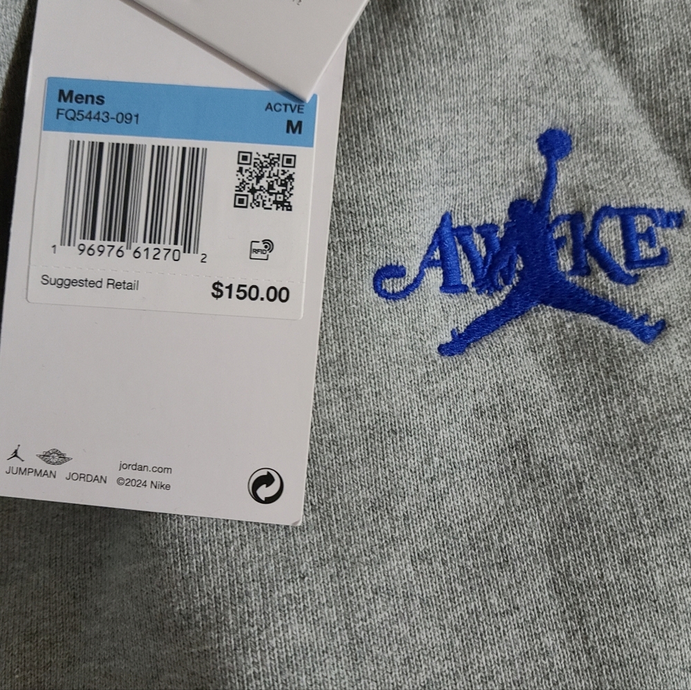 Nike Air Jordan x Awake NY Fleece Hoodie Heather Gray Size Men Medium NWT - Picture 3 of 5